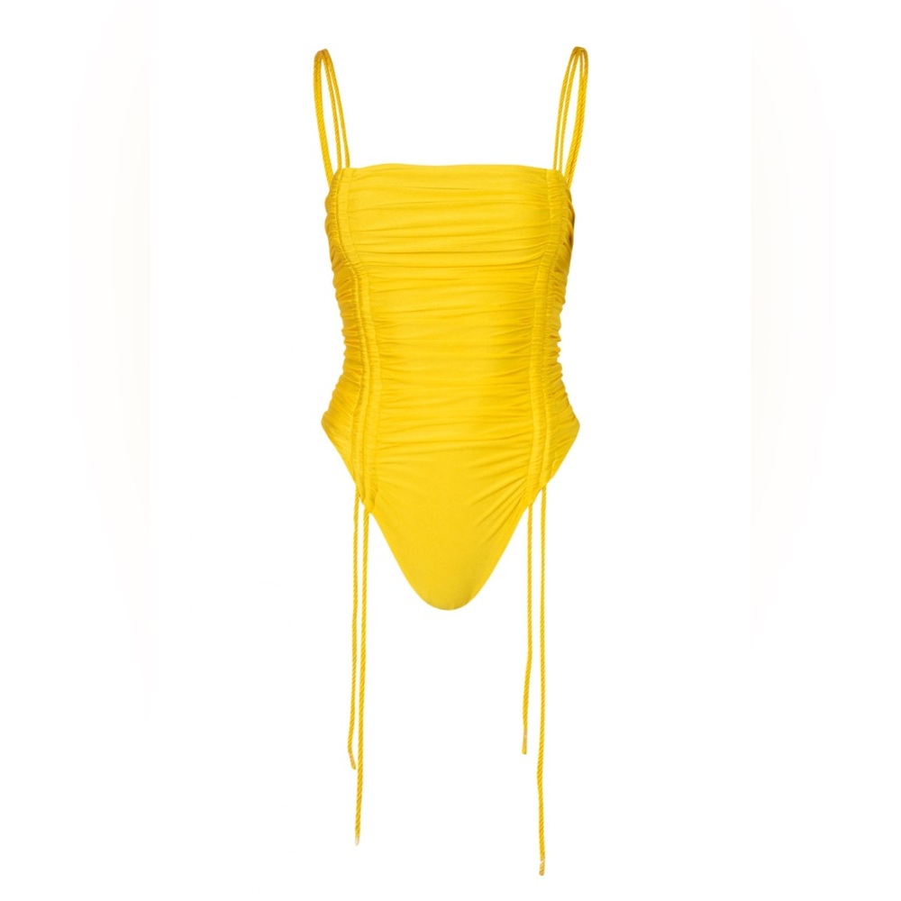 Baobab Ancla Ruched Swimsuit In Popcorn